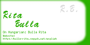 rita bulla business card